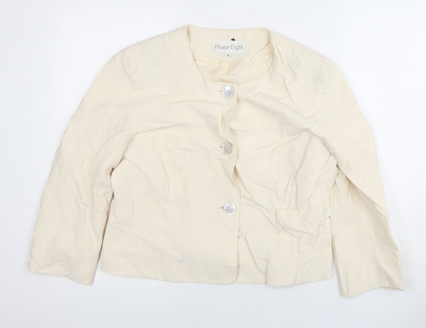 Phase Eight Women's Ivory Silk Linen Suit Jacket