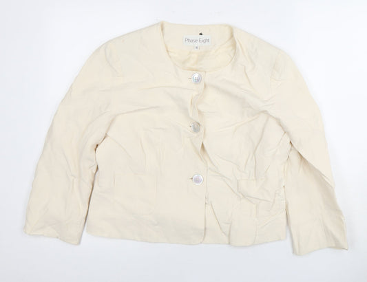 Phase Eight Women's Ivory Silk Linen Suit Jacket