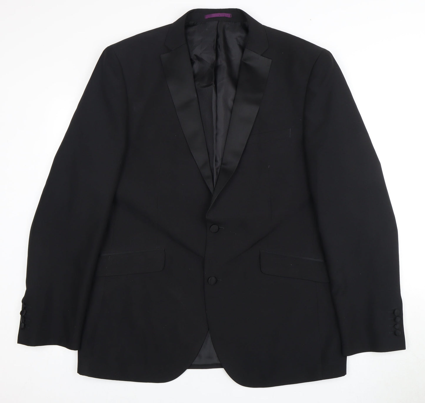 Mens UK Size 44 Charlton Gray Regular Black Suit Tuxedo