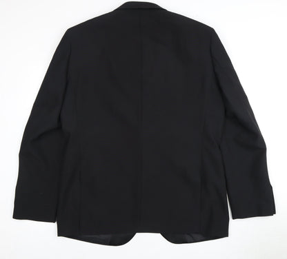 Mens UK Size 44 Charlton Gray Regular Black Suit Tuxedo