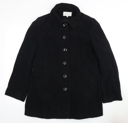 Womens UK Size 12 EWM Pure Classics Black Overcoat