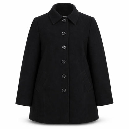 Womens UK Size 12 EWM Pure Classics Black Overcoat