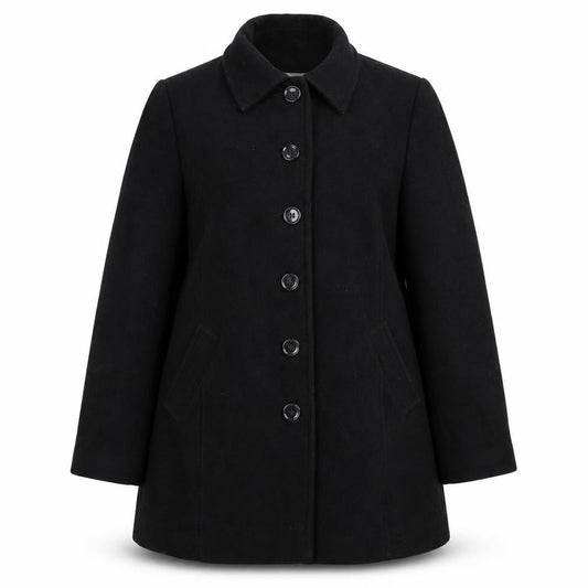 Womens UK Size 12 EWM Pure Classics Black Overcoat