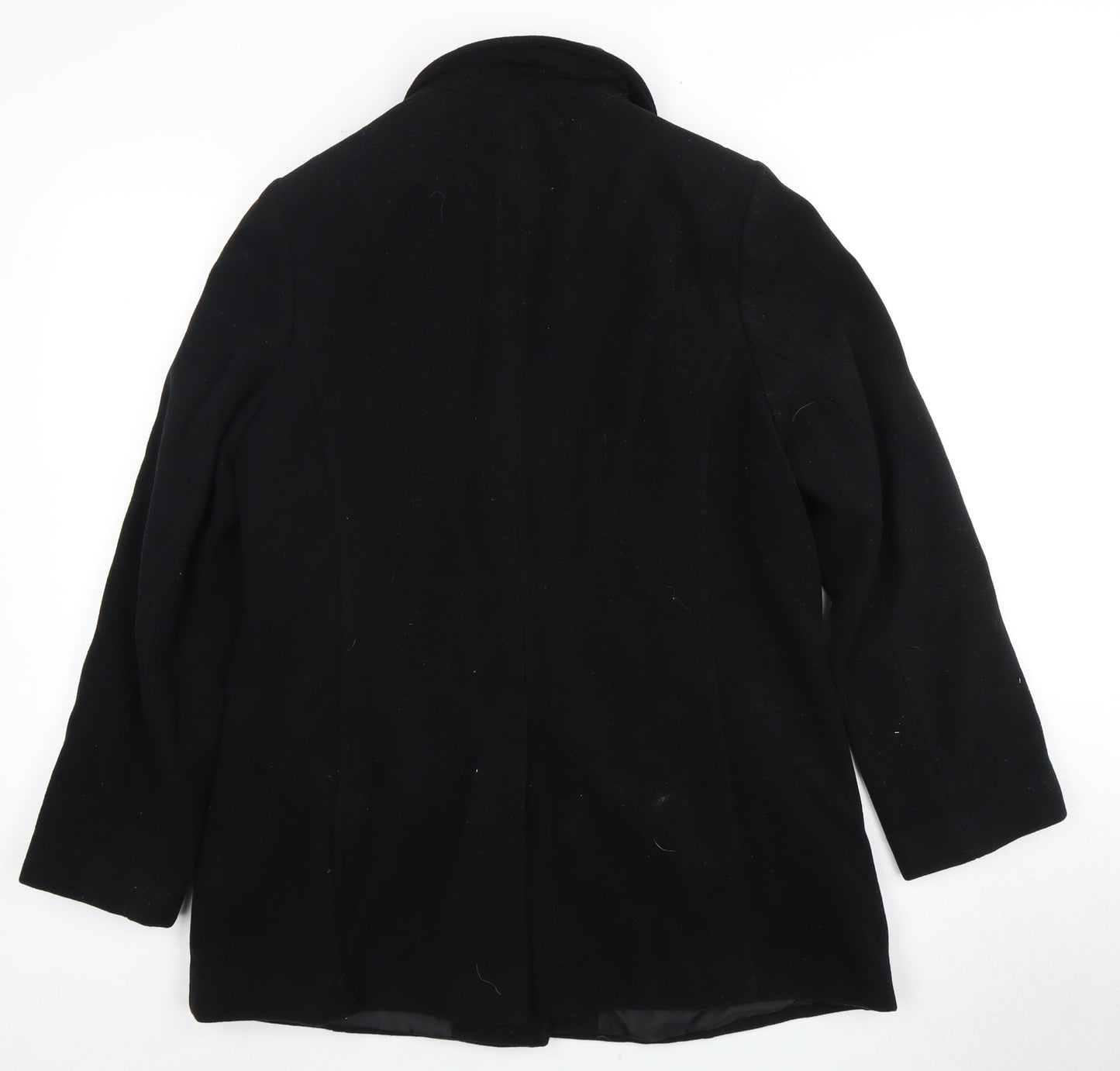 Womens UK Size 12 EWM Pure Classics Black Overcoat