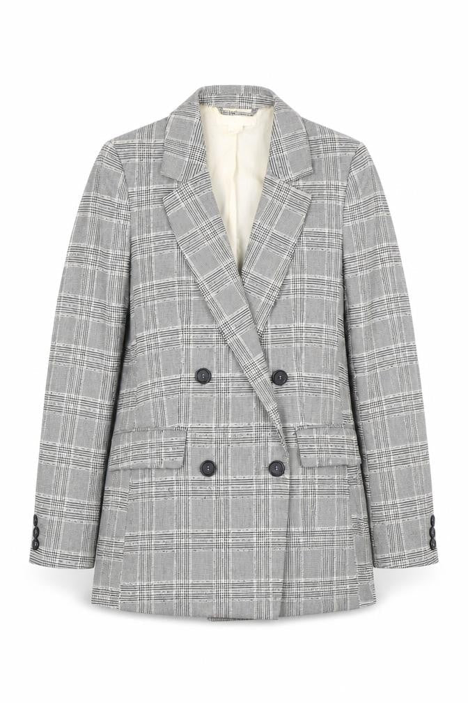Womens UK Size 8 H&M Regular Grey Double-Breasted Blazer