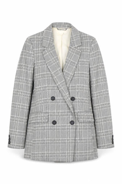 Womens UK Size 8 H&M Regular Grey Double-Breasted Blazer