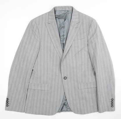 Mens UK Size 40 River Island Regular Grey Suit Jacket