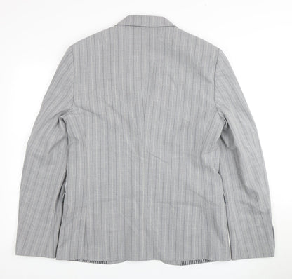 Mens UK Size 40 River Island Regular Grey Suit Jacket