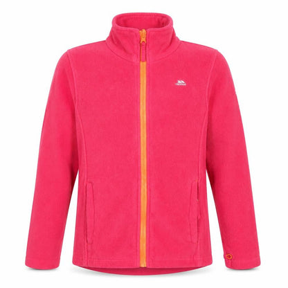 Front view of Trespass girls’ pink fleece jacket, size 10, years