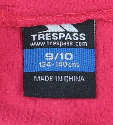 Trespass Girls Pink Fleece Jacket Size 10 Years