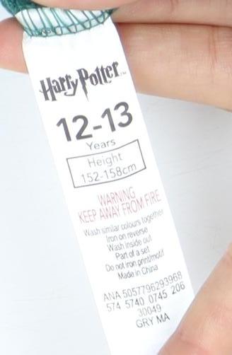 Marks and Spencer Boys Green Harry Potter Pullover Hoodie 12-13 Years