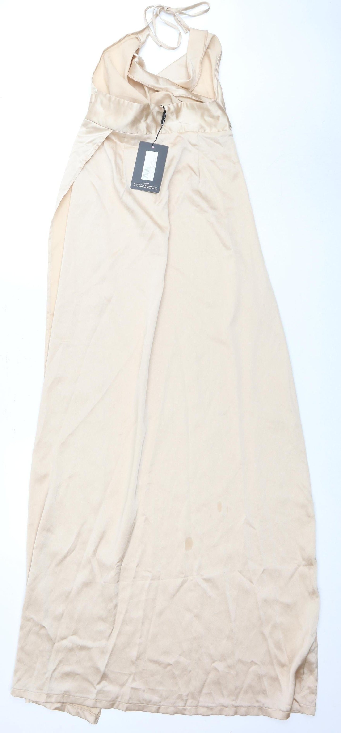 PrettyLittleThing Women's Beige Halter Dress Size 8