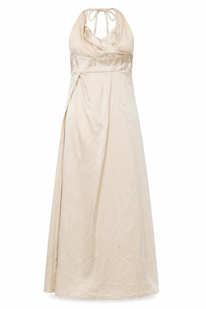PrettyLittleThing Women's Beige Halter Dress Size 8
