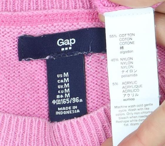 Gap Women's Pink Crew Neck Pullover Jumper M