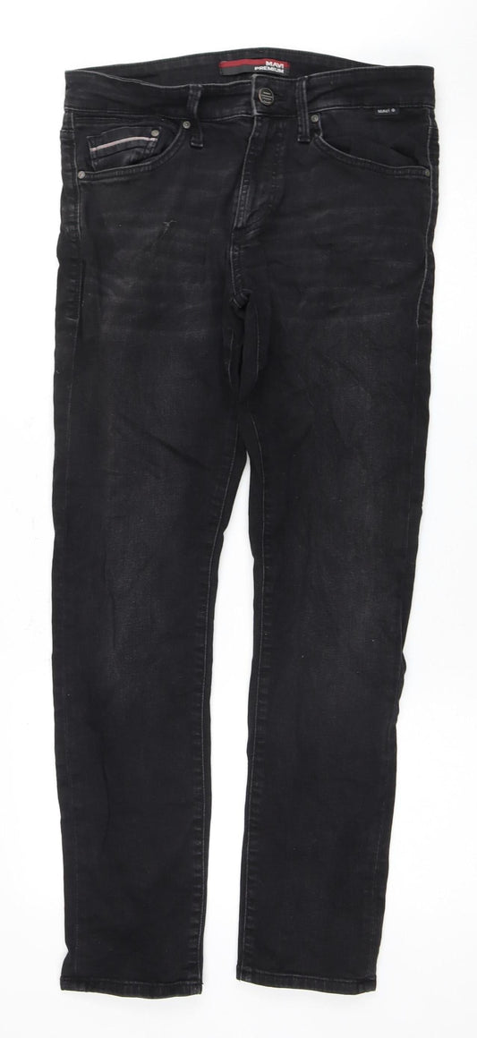 Mavi Men's Black Straight Jeans, 30/30, Comfort Fit