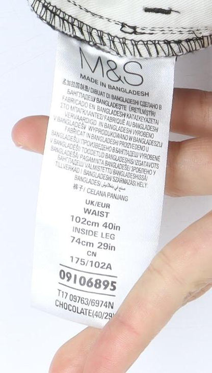 Marks and Spencer Men’s Black Cotton Trousers 40in