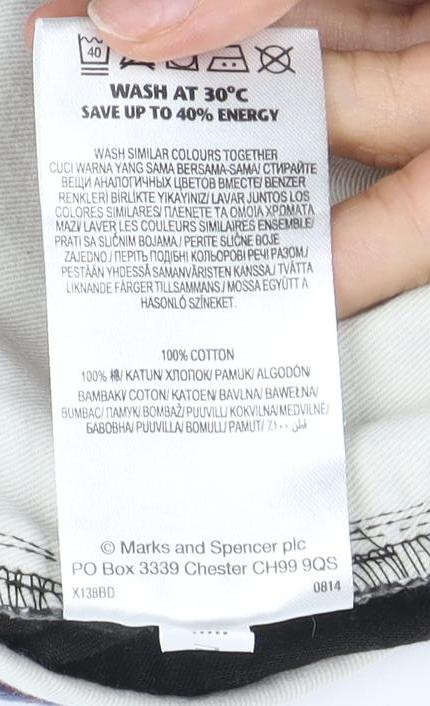 Marks and Spencer Men’s Black Cotton Trousers 40in