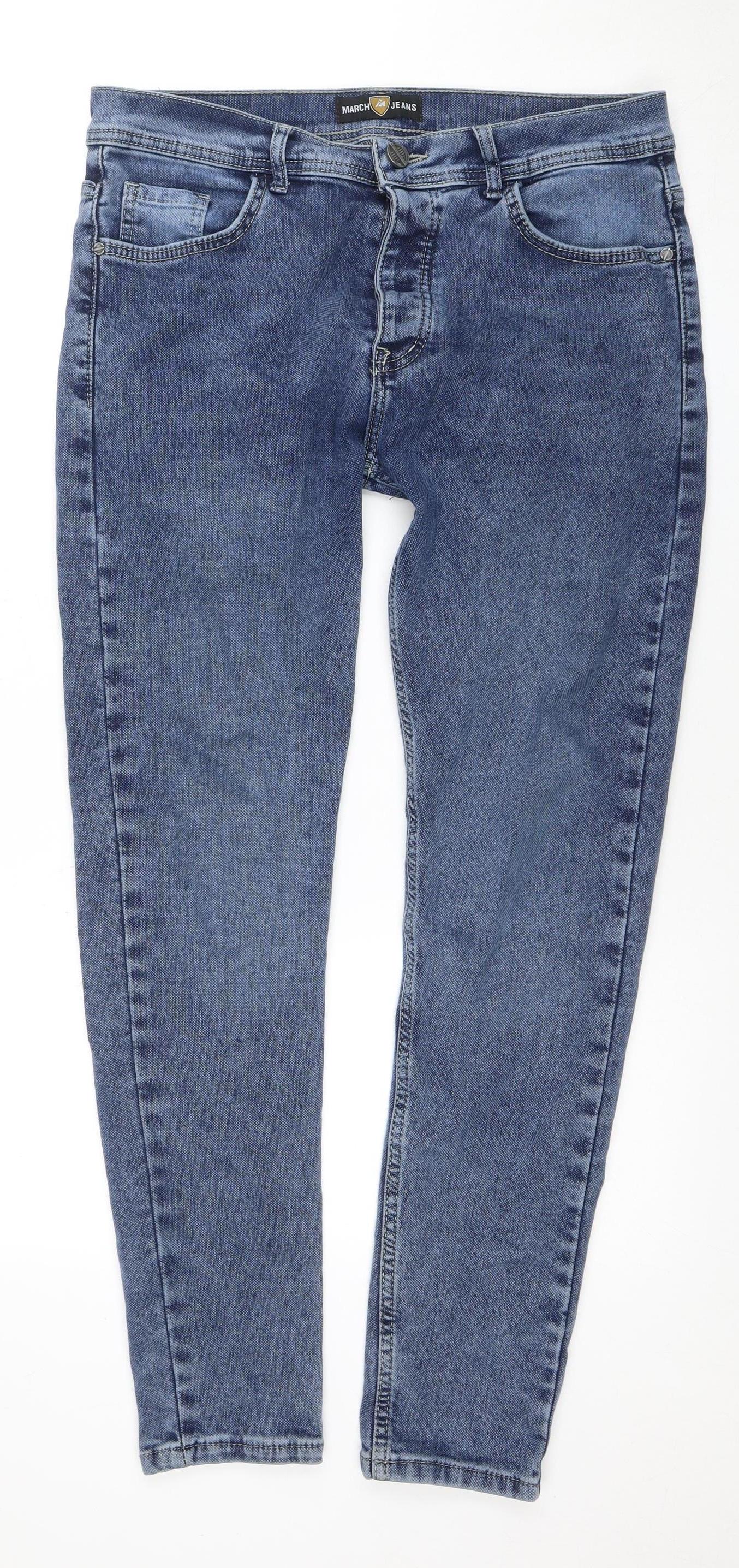 March Jeans Men Blue 34 Regular Denim Jeans