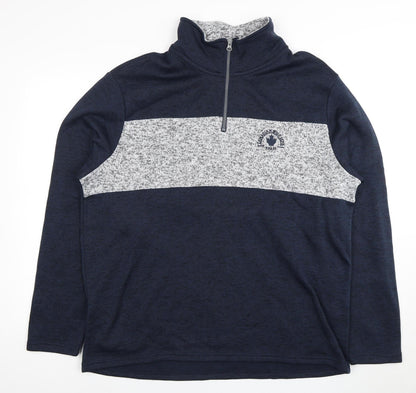 Mens UK Size 2XL Atlas For Men Blue 1/2 Zip Sweatshirt