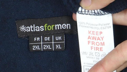 Mens UK Size 2XL Atlas For Men Blue 1/2 Zip Sweatshirt