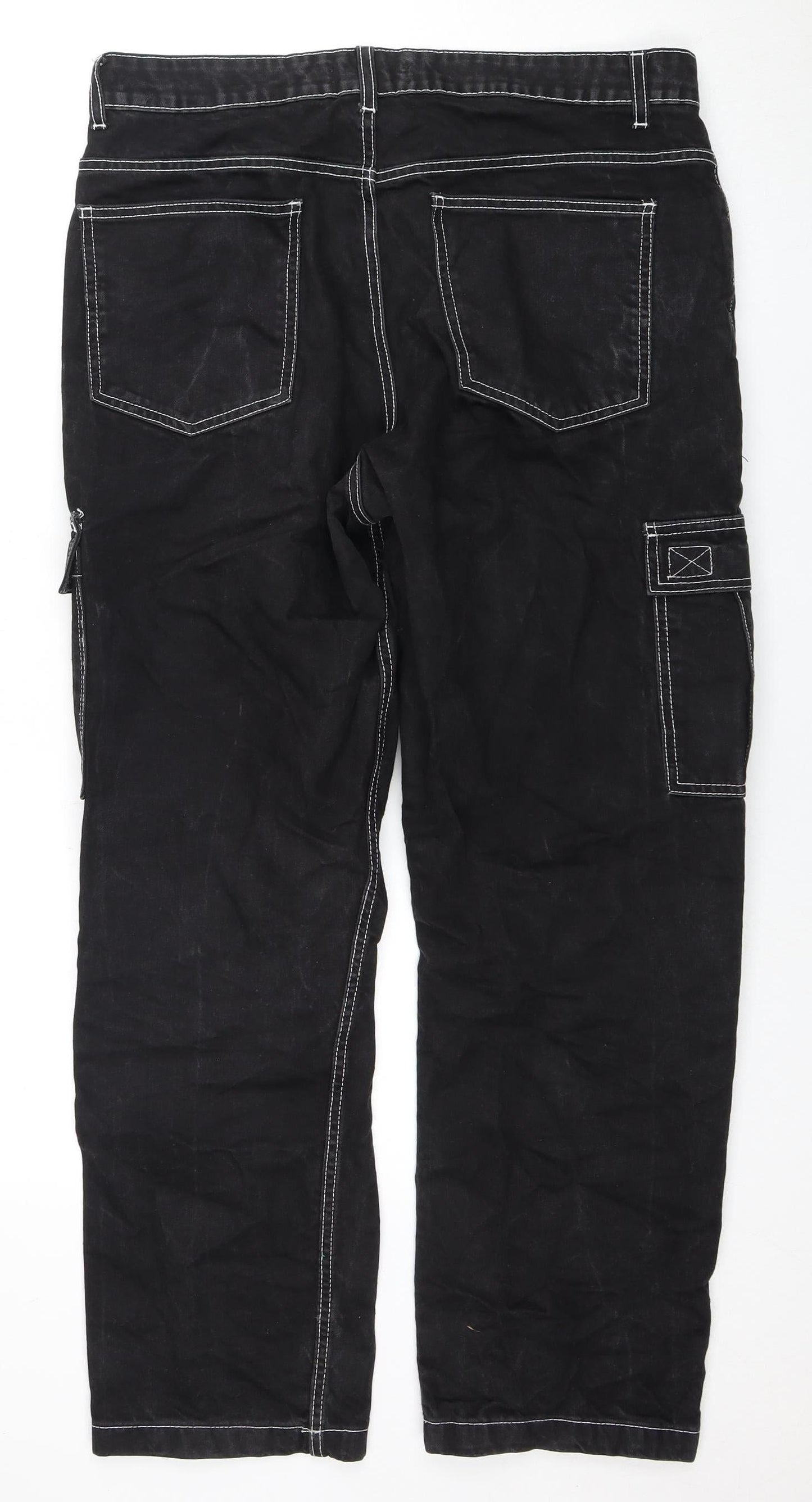 Mens UK Size 34 Breakout  Straight Black Jeans