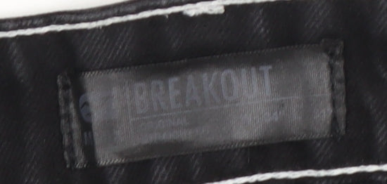 Mens UK Size 34 Breakout  Straight Black Jeans