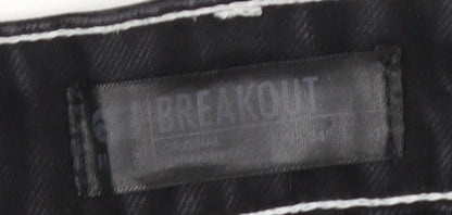 Mens UK Size 34 Breakout  Straight Black Jeans
