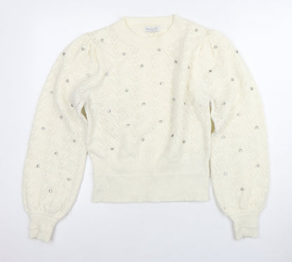 Womens UK Size S Warehouse Ivory  Jumper