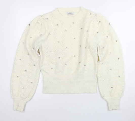 Womens UK Size S Warehouse Ivory  Jumper