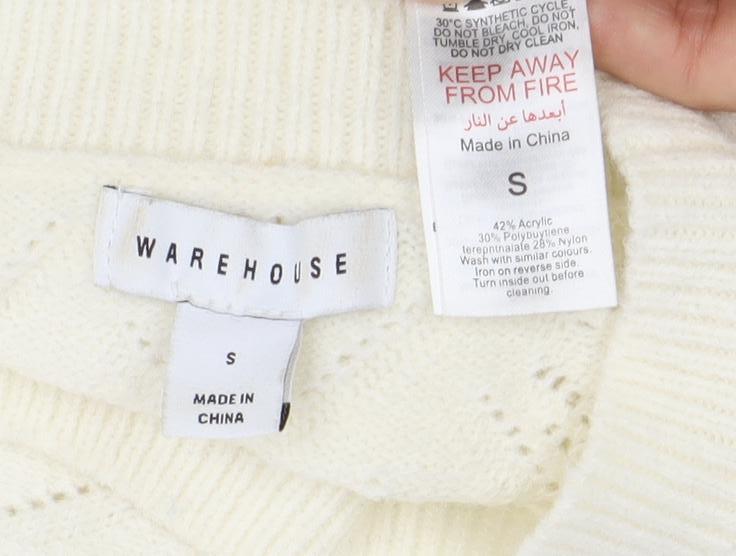 Womens UK Size S Warehouse Ivory  Jumper
