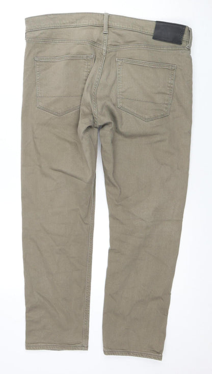 Marks and Spencer Men's Beige Slim Cotton Trousers XL