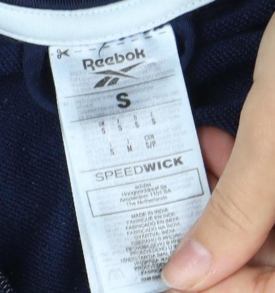 Mens UK Size S Reebok Blue Full Zip Sweatshirt