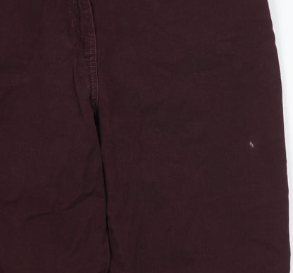 Womens UK Size 12 Marks and Spencer Regular Fit Casual Bordeaux Trousers
