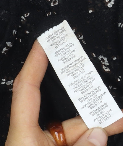 Boohoo Women's Black Floral A-Line Dress Size 10