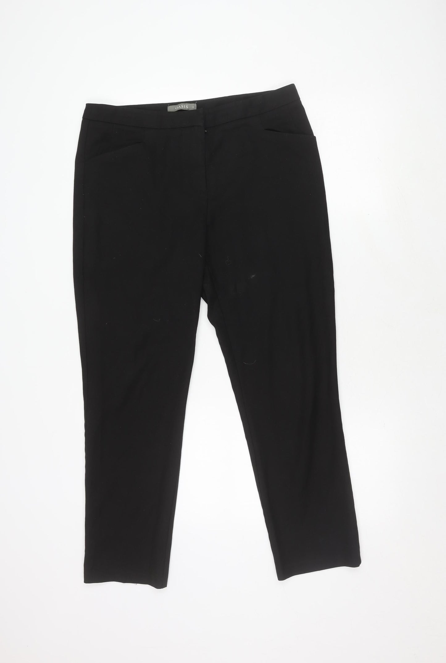 Womens UK Size 14 Oasis Regular Fit  Black Trousers