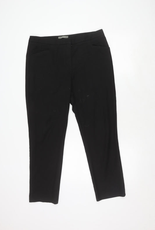 Womens UK Size 14 Oasis Regular Fit  Black Trousers