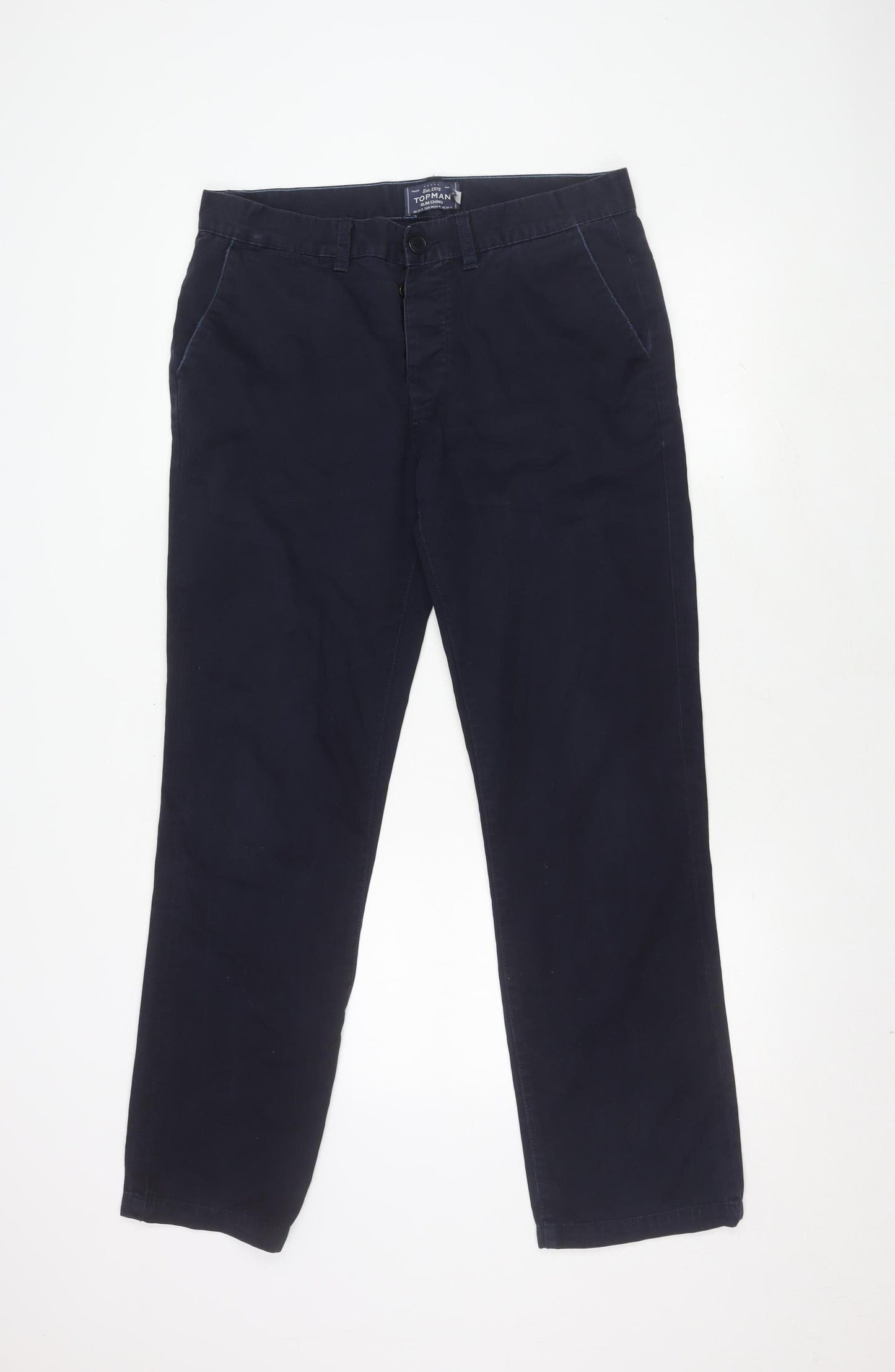 Topman Men's Black Slim Chino Trousers 34R