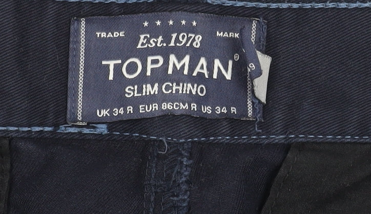 Topman Men's Black Slim Chino Trousers 34R