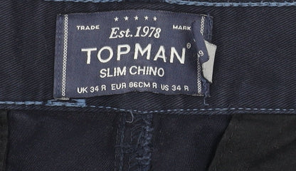 Topman Men's Black Slim Chino Trousers 34R
