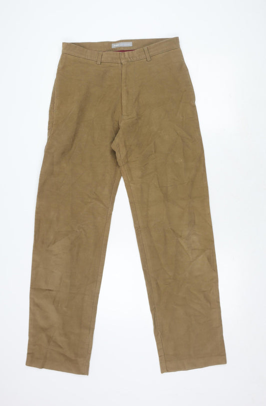 Lineadirection Men's Brown Trousers Size 32 Cotton