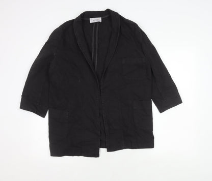M&S Women's Black Jacket, Size 10, Cotton & Linen
