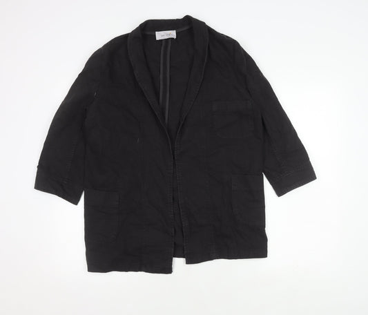 M&S Women's Black Jacket, Size 10, Cotton & Linen