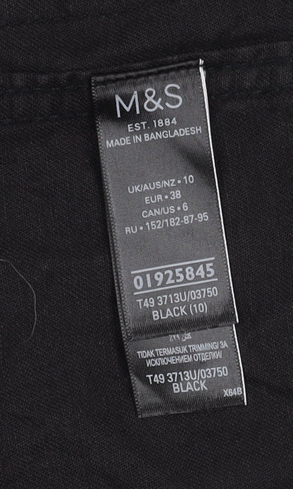 M&S Women's Black Jacket, Size 10, Cotton & Linen