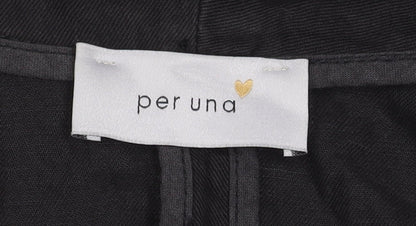 M&S Women's Black Jacket, Size 10, Cotton & Linen