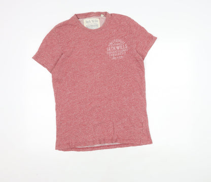 Jack Wills Men's Red Crew Neck T-Shirt, Size S