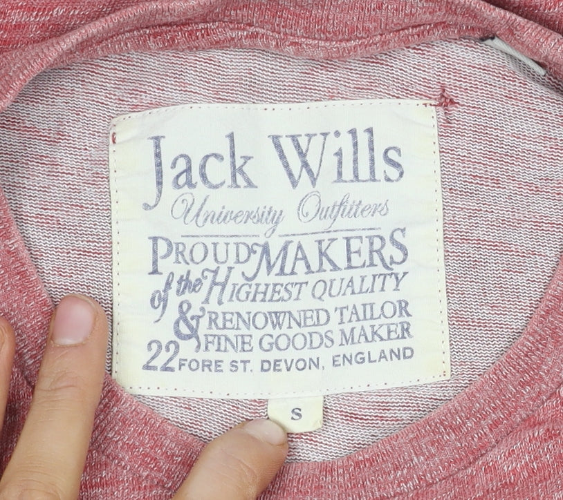Jack Wills Men's Red Crew Neck T-Shirt, Size S
