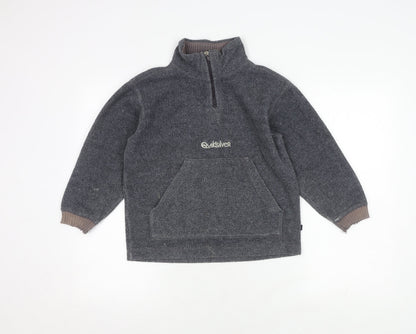 Quiksilver Boys Grey 1/2 Zip Sweatshirt, Size 8, Warm & Stylish