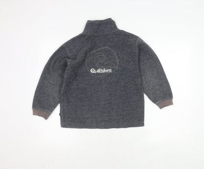 Quiksilver Boys Grey 1/2 Zip Sweatshirt, Size 8, Warm & Stylish