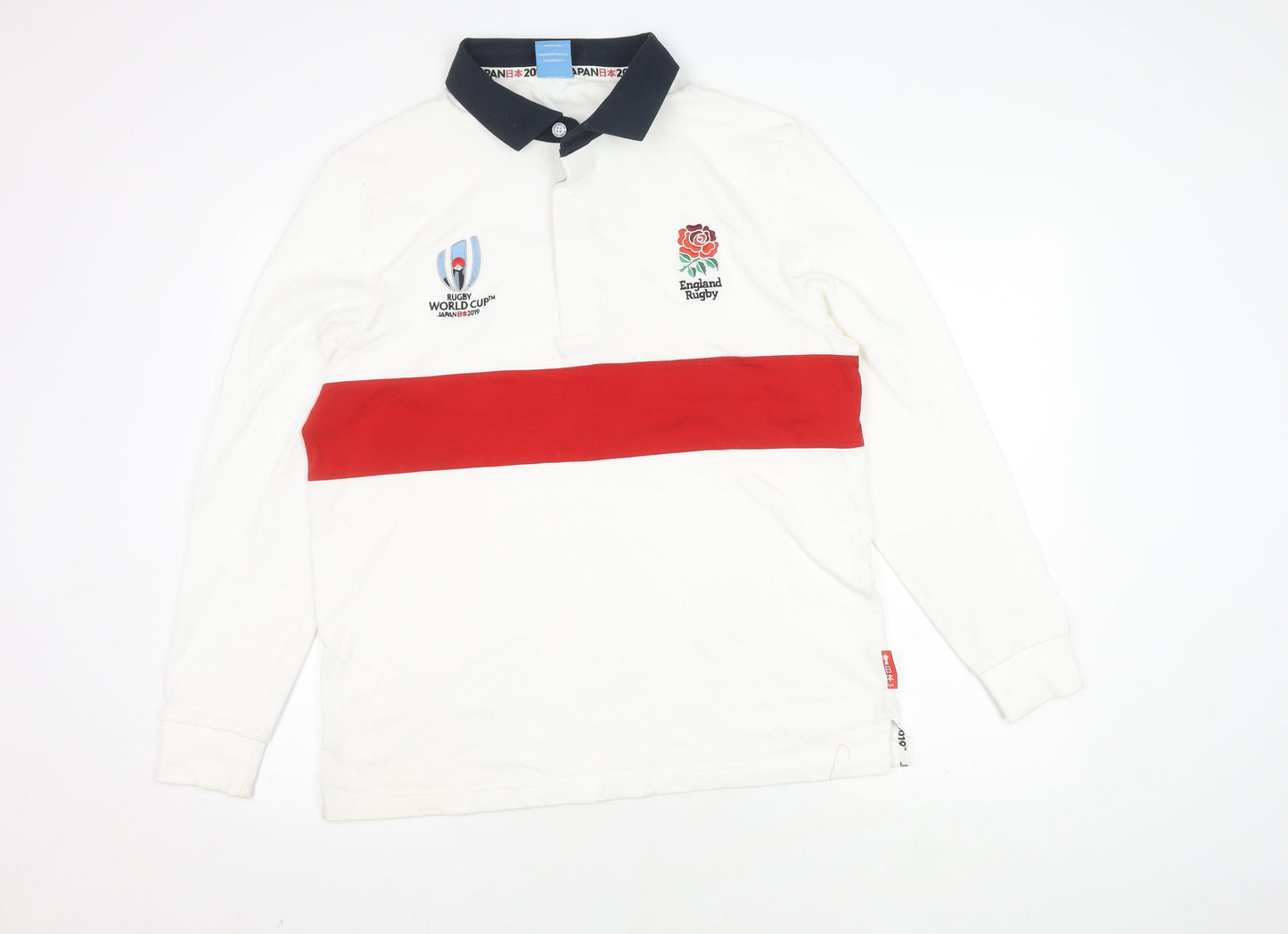 Rugby World Cup England Rugby Mens Polo White M Long Sleeve Sports