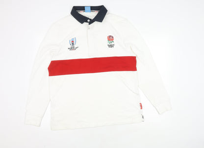 Rugby World Cup England Rugby Mens Polo White M Long Sleeve Sports
